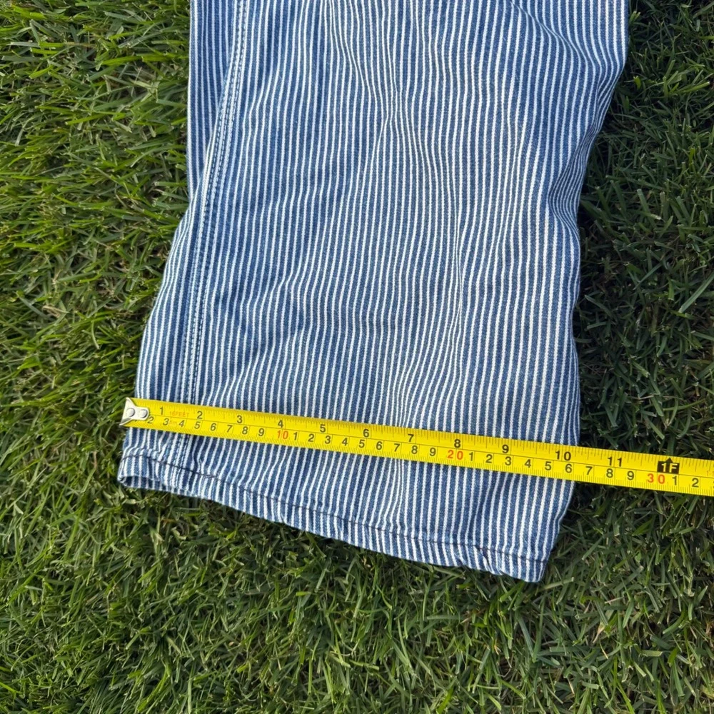 Liberty Overalls Mens Blue White Hickory Stripe Denim Bib Workwear Made in USA